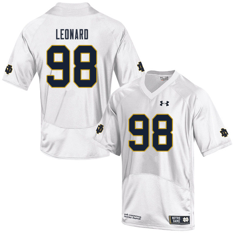 Men #98 Harrison Leonard Notre Dame Fighting Irish College Football Jerseys Sale-White